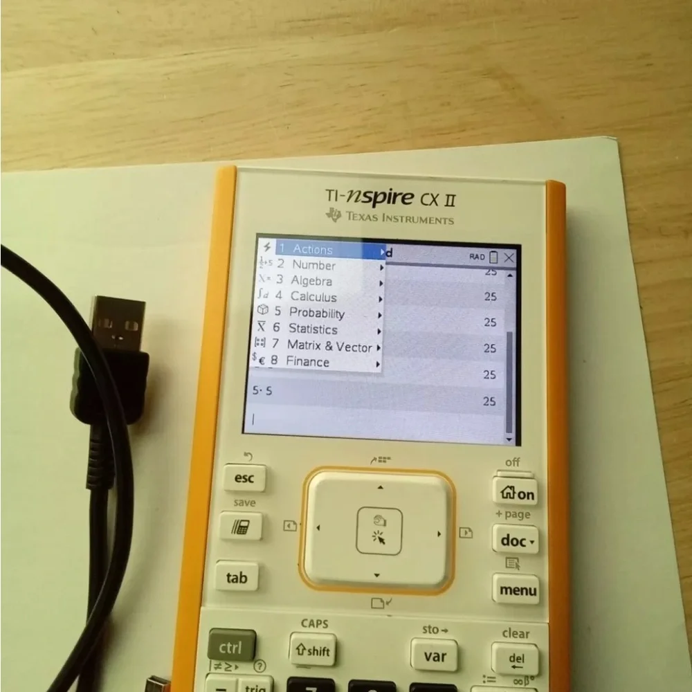 Texas Instruments TI Nspire CX II Graphing Calculator with charger no cover